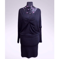 Sukienka Edith XXL nietoperz z dekoltem w szpic